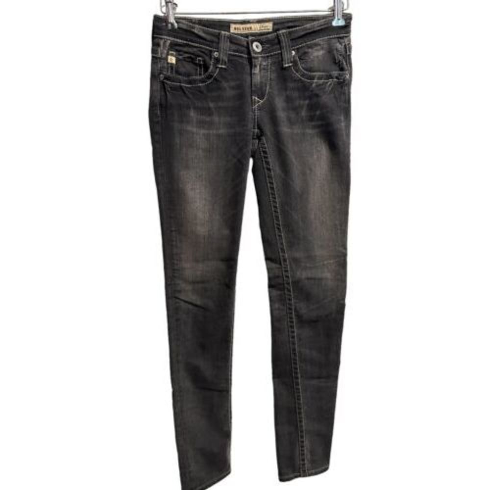 BIG STAR Jeans Womens 27R Sweet Boot Ultra Low-Rise Jeans  Distressed Dark 30x34